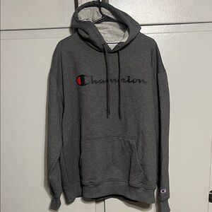 Champion Charcoal Hoodie with Logo